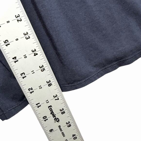 J Jill Shirt Dress Sz M Navy Blue Button Front A-Line Short Sleeve Pima Cotton - Picture 5 of 9